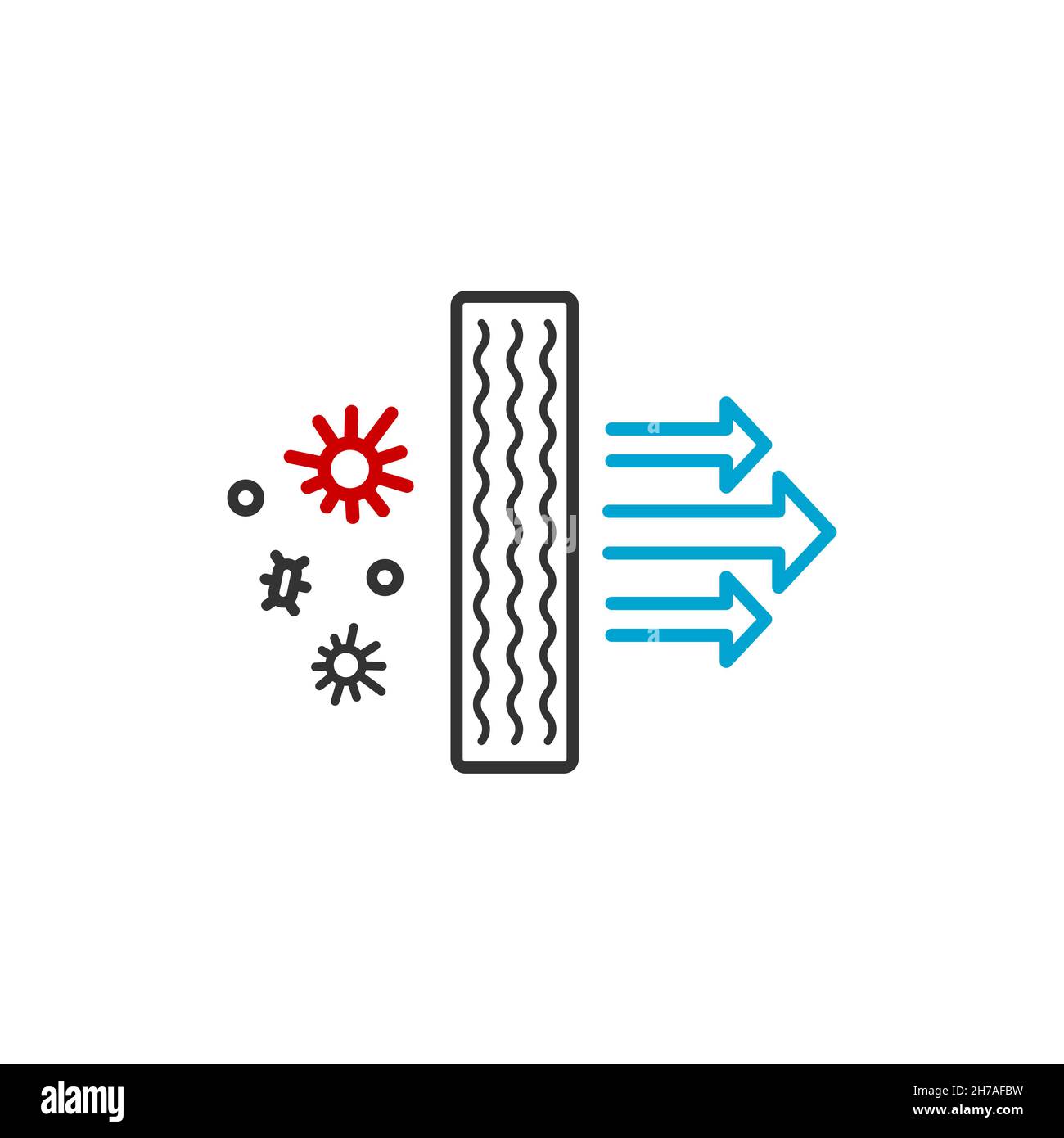 Air purifier anti-bacterial filter icon. Demonstration of air filtration,  capture bacteria and virus Covid-19 Stock Vector Image & Art - Alamy