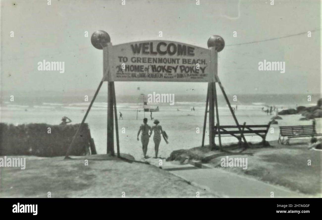 Greenmount Beach - The Home of Hokey Pokey - Gold Coast, Queensland - 1950s Stock Photo