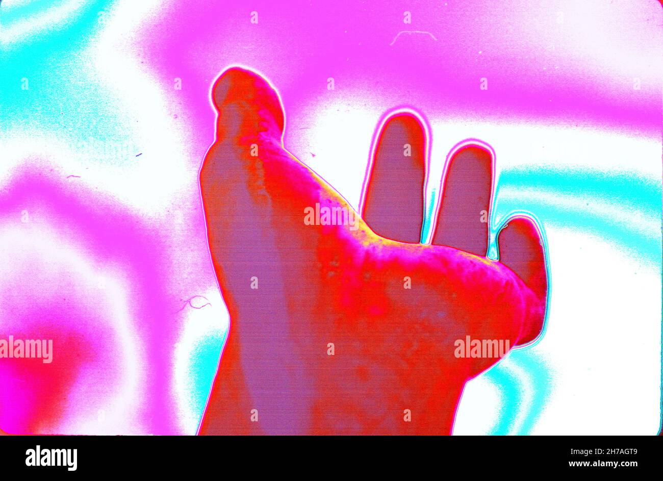 Hand Abstract React Raised hand. Abstract painting. 3D rendering Stock Photo - Alamy
