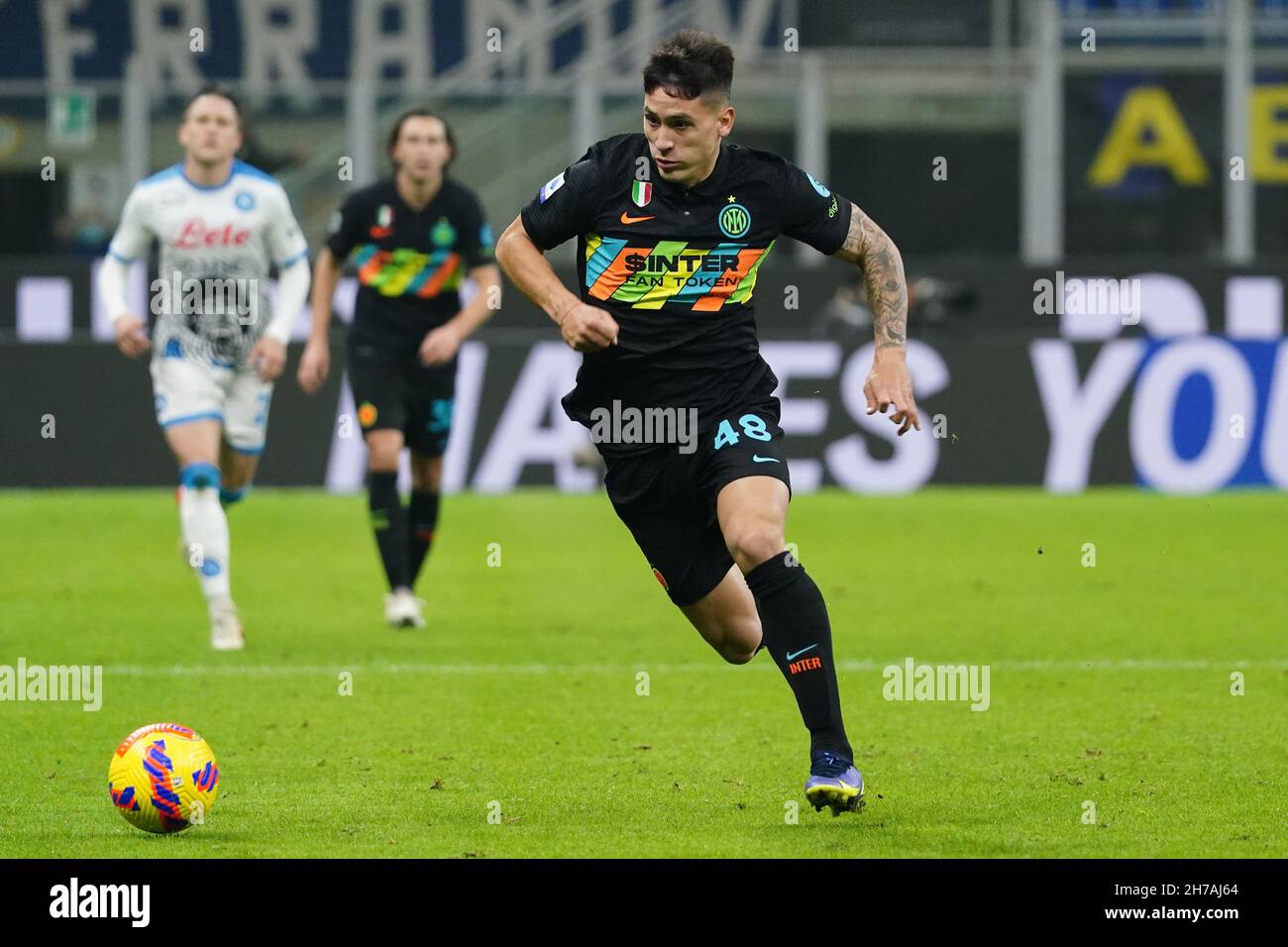 Milan, Italy. 21st Nov, 2021. Martin Satriano (FC Inter) during Inter - FC Internazionale vs SSC Napoli, italian soccer Serie A match in Milan, Italy, November 21 2021 Credit: Independent Photo Agency/Alamy Live News Stock Photo