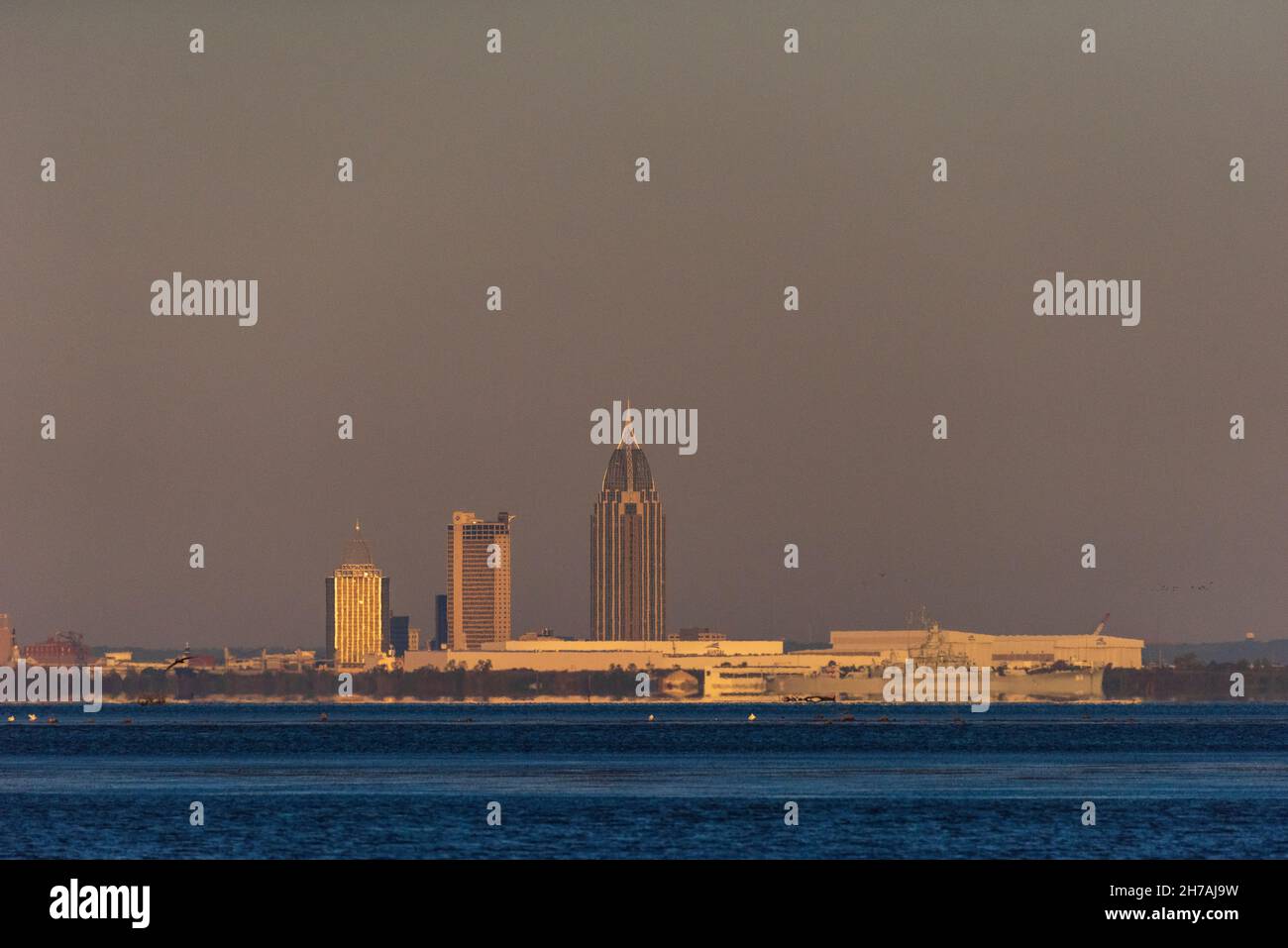 The skyline of Mobile, Alabama, is seen from Bayfront Park in Daphne, Alabama Stock Photo Alamy