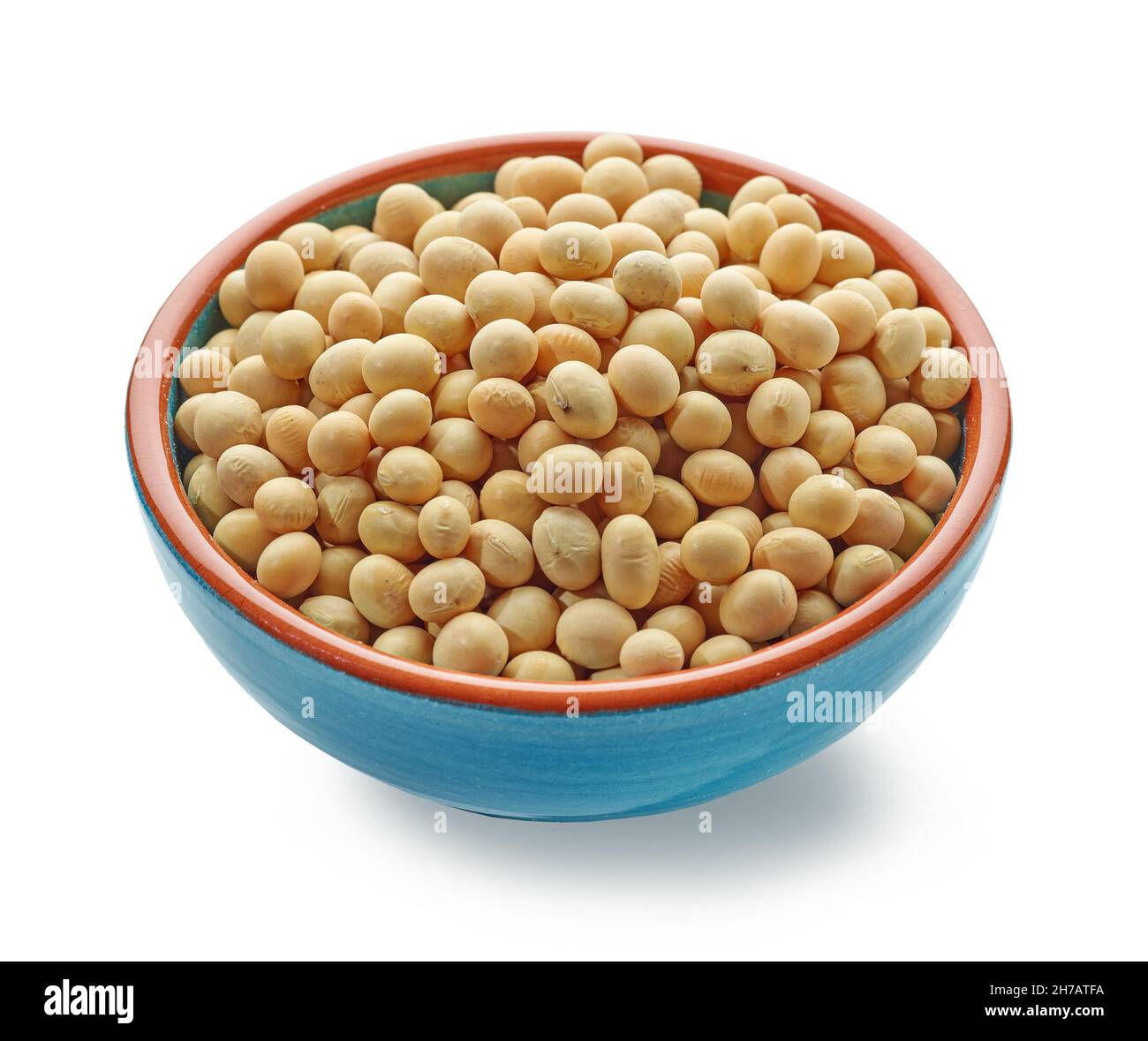 bowl of soy beans isolated on white background Stock Photo