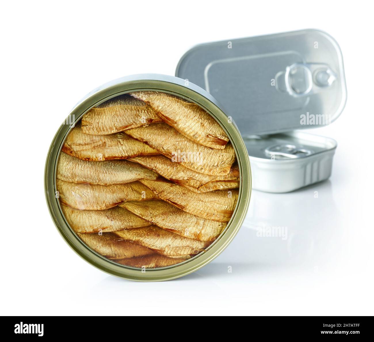 canned sprats and sardines isolated on white background Stock Photo Alamy