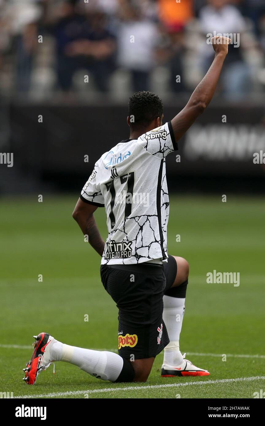 Sao Paulo Sp 21 11 21 Corinthians X Santos Jo During The Game Between Corinthians And Santos Held At Neo Quimica Arena In Sao Paulo Sp The Match Is Valid For Round