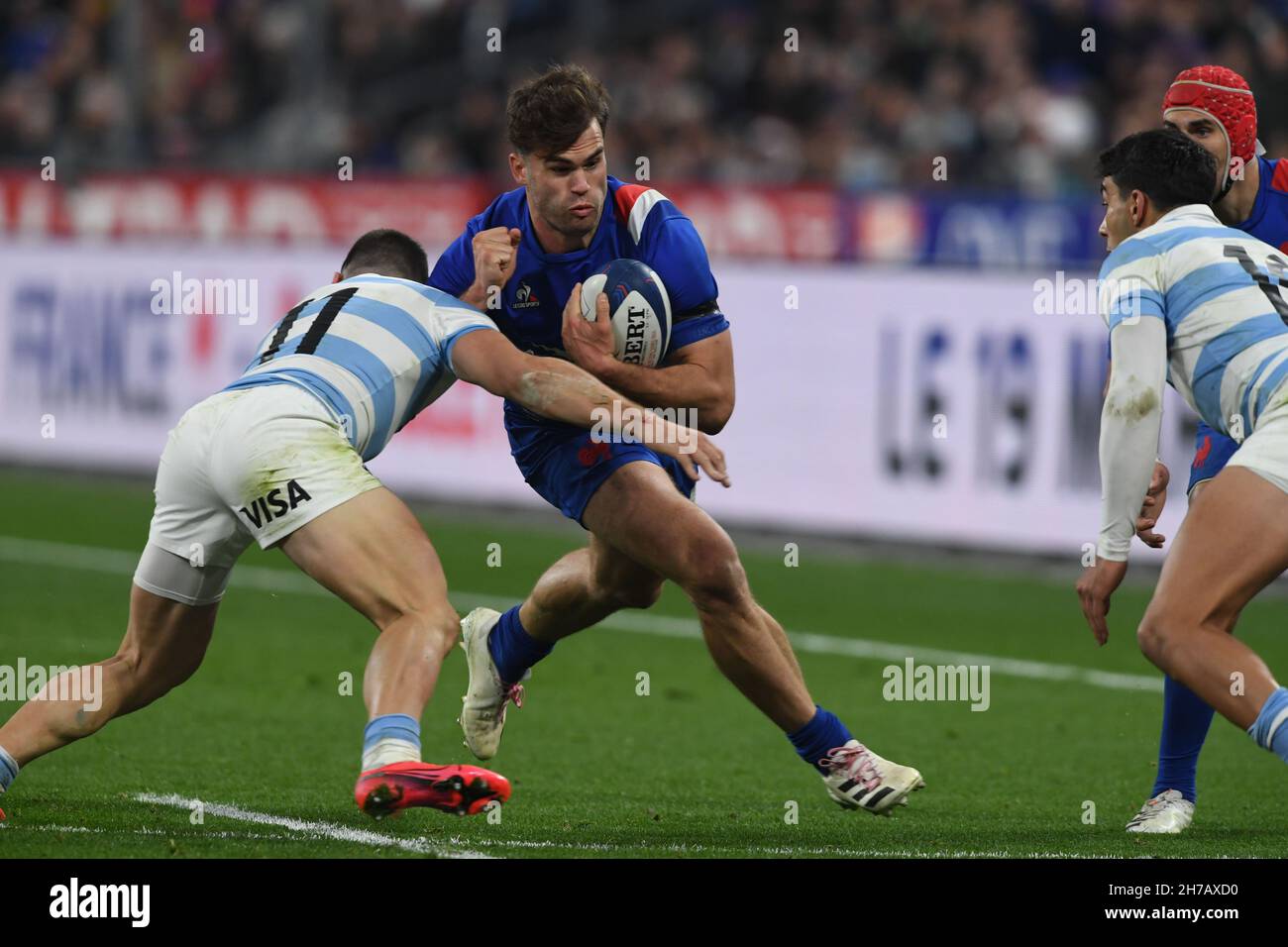 Wing In Rugby France National Rugby wing Damian Penaud (#14) in action during a ...