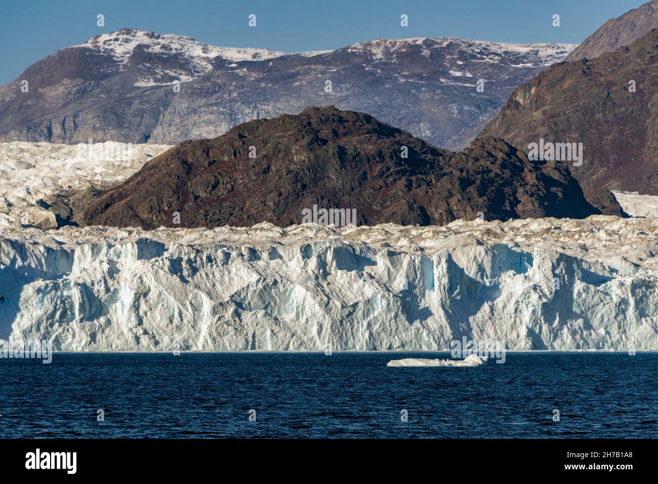 Glacial rognon, Rolige Brae Glacier, Rodefjord, Scoresby Sund, Greenland Stock Photo