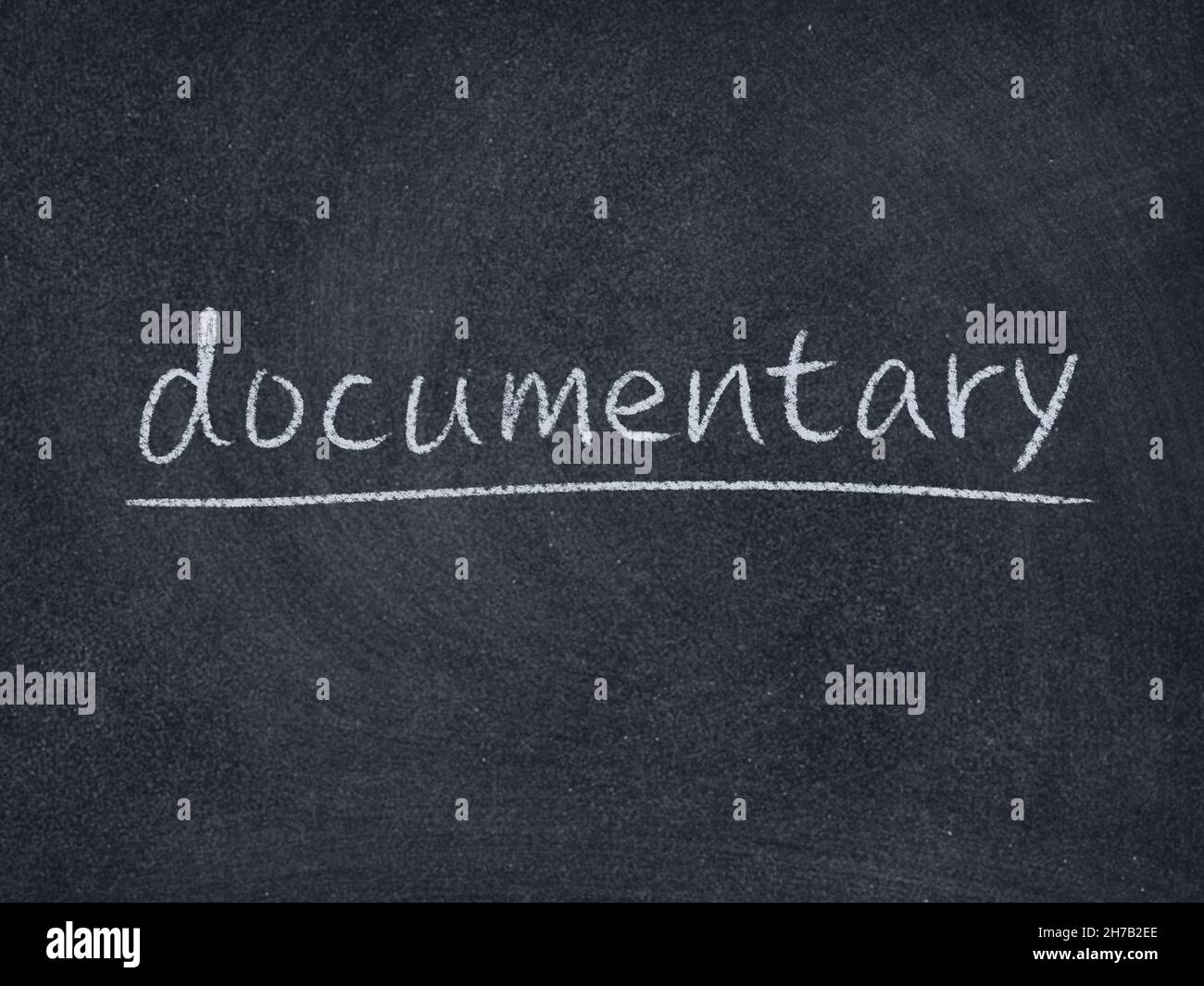 documentary concept word on blackboard background Stock Photo