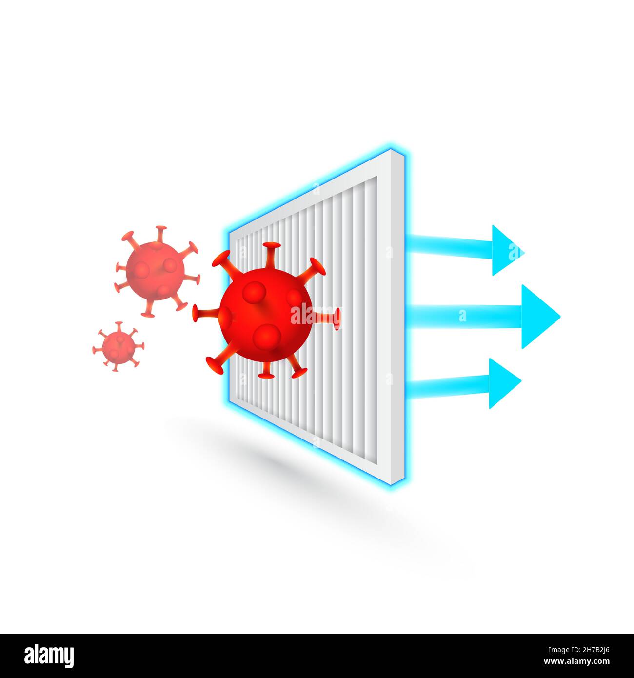 Demonstration of air filtration, capture bacteria and virus Covid19