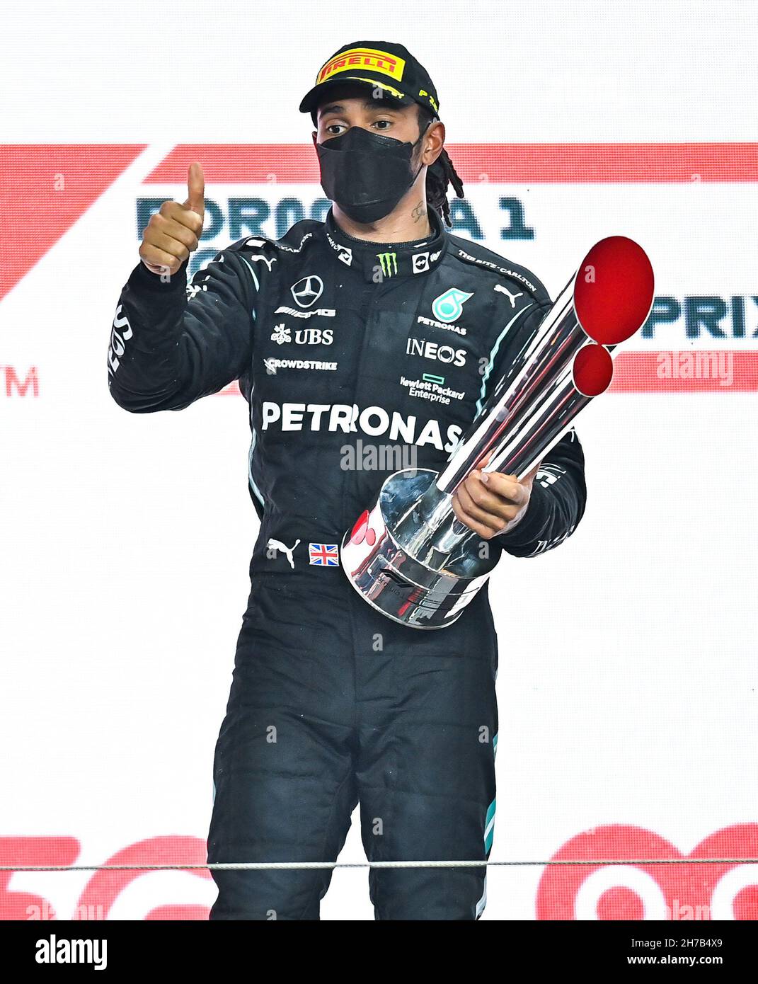 Race winner Lewis Hamilton, Mercedes AMG F1 celebrates on the podium, FORMULA  1 photos, Main gallery, Motorsport.c…