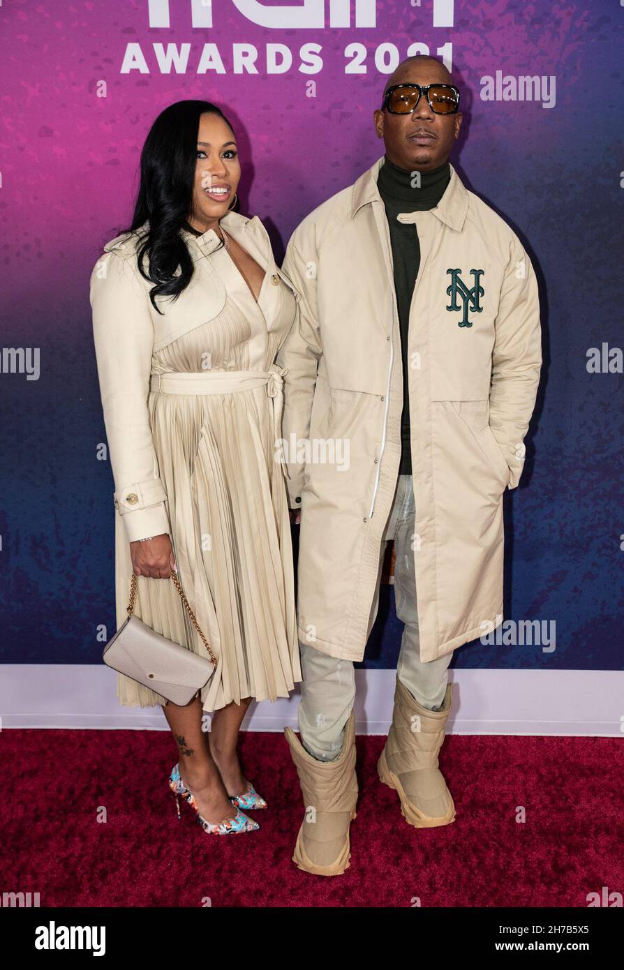 Music Artist Ja Rule and Aisha Atkins on the Red Carpet at the 2021 ...