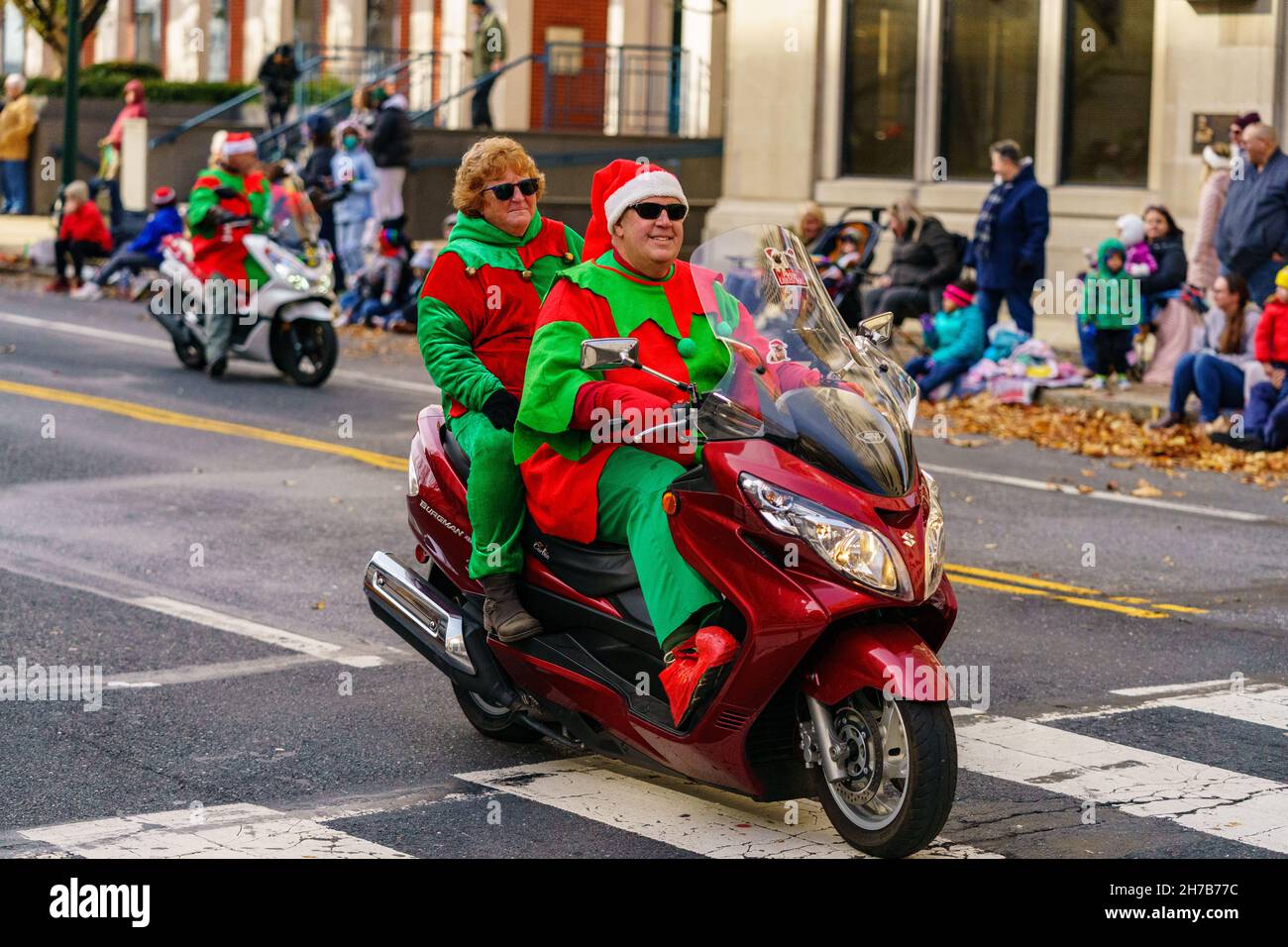 Harrisburg, PA, USA November 20, 2021 Scooter enthusiasts dressed as