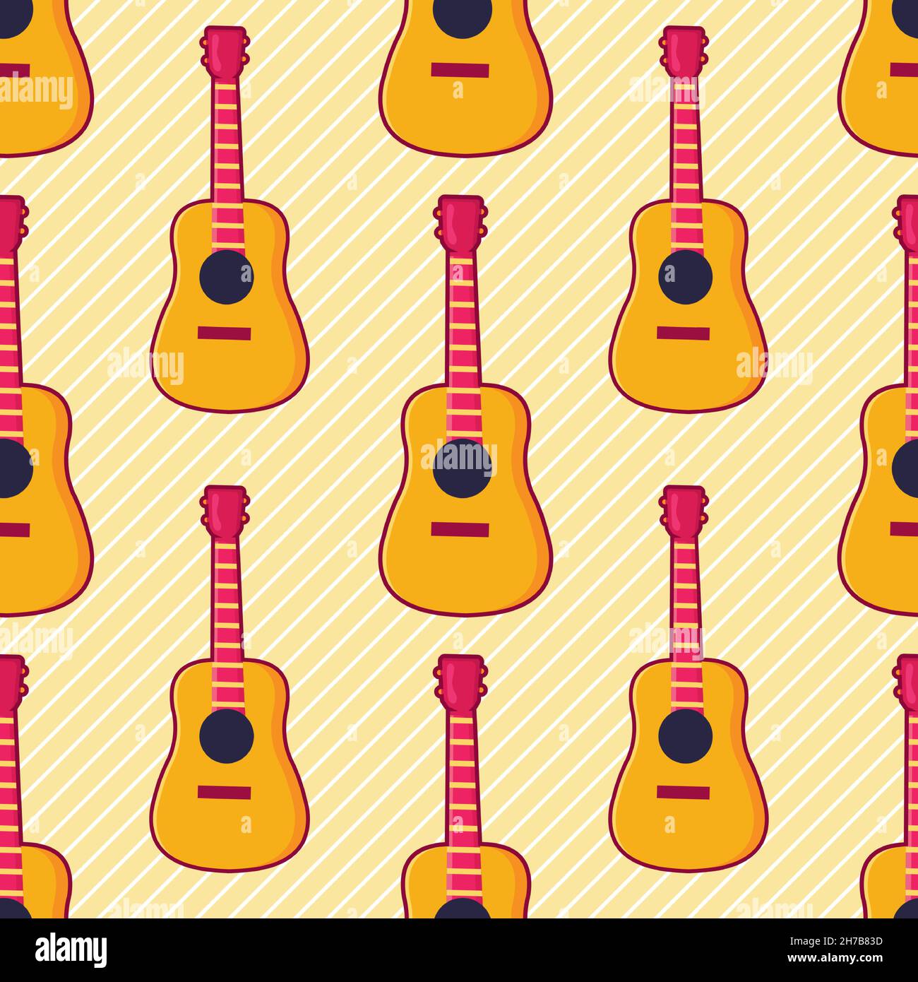 colorful guitar seamless pattern vector illustration Stock Vector