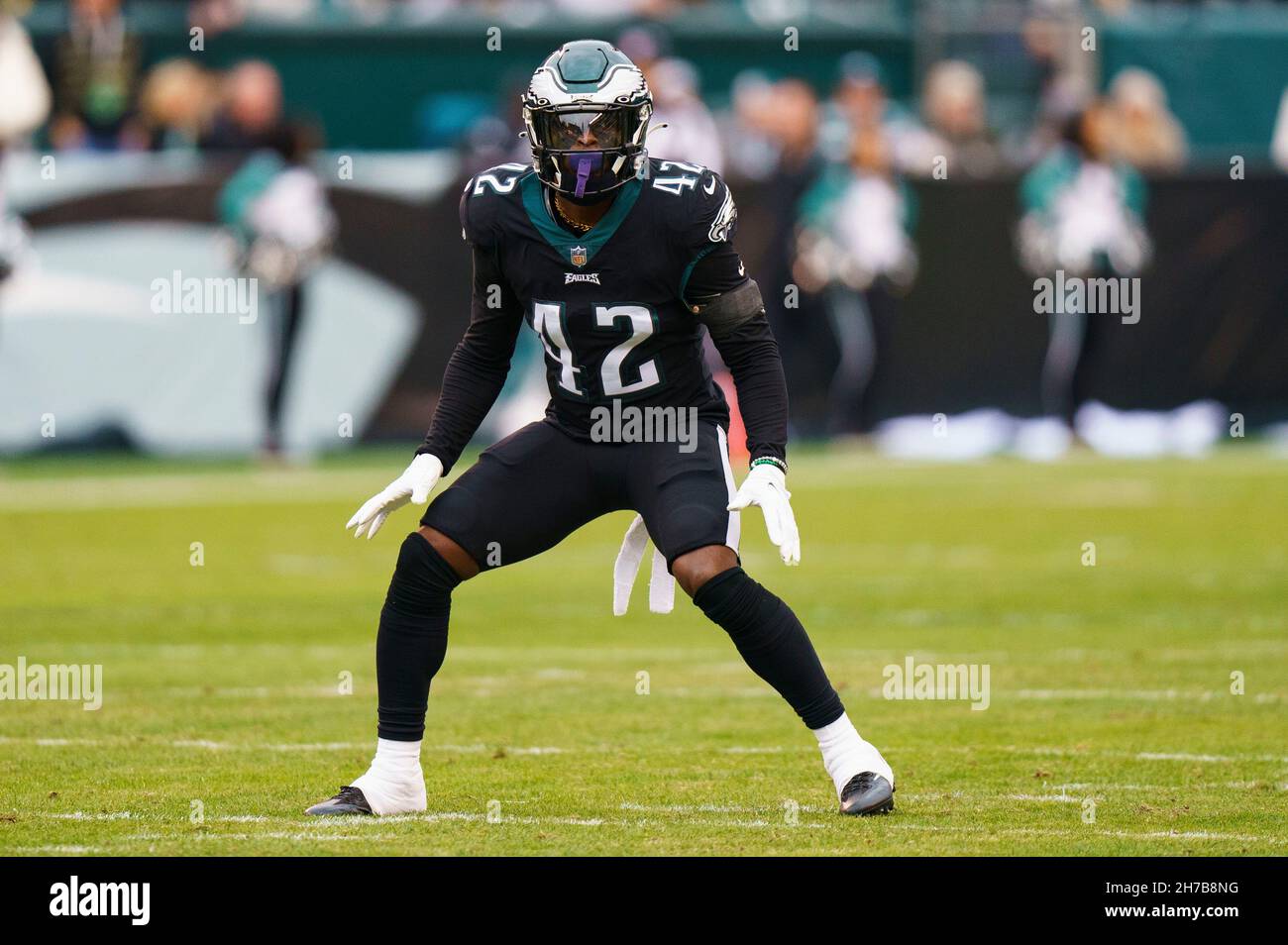 Philadelphia Eagles' K'Von Wallace (42) during the first half of an NFL  football game against the Arizona Cardinals, Sunday, Oct. 9, 2022, in  Glendale, Ariz. (AP Photo/Darryl Webb Stock Photo - Alamy