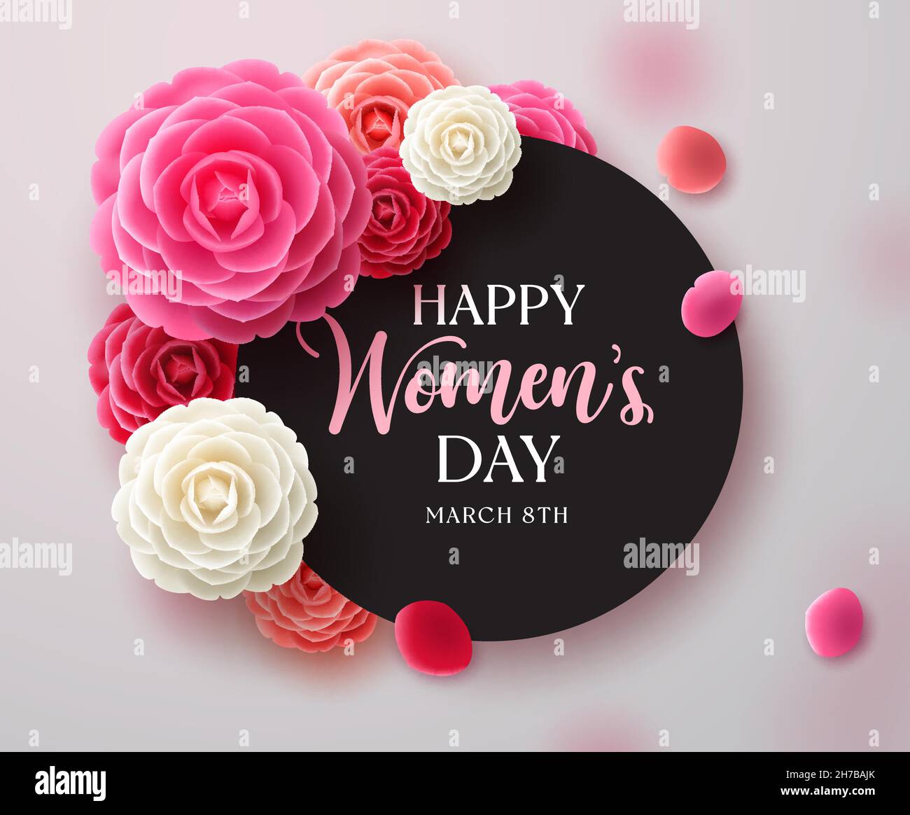 Happy women's day vector template design. March 8 women's day greeting