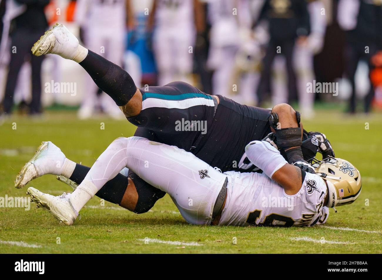 Philadelphia Eagles' Jordan Mailata plays during an NFL football game,  Sunday, Nov. 27, 2022, in Philadelphia. (AP Photo/Matt Slocum Stock Photo -  Alamy