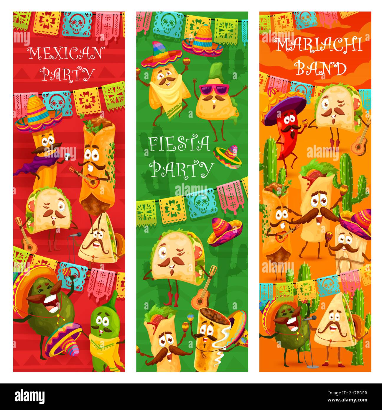 Cartoon mexican food characters Stock Vector Images - Alamy
