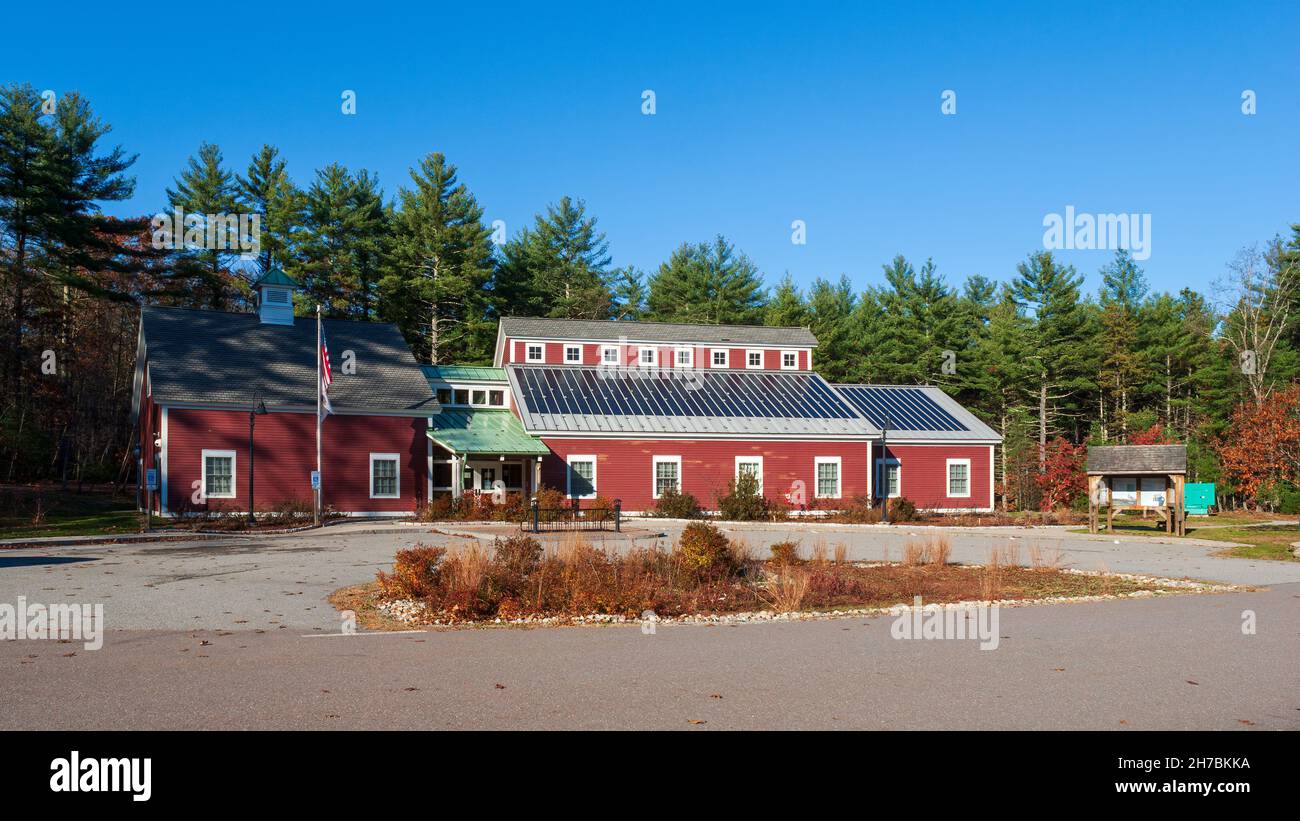The Visitor Center at Assabet River National Wildlife Refuge - an energy efficient, eco-friendly building housing a store, exhibits and meeting spaces Stock Photo
