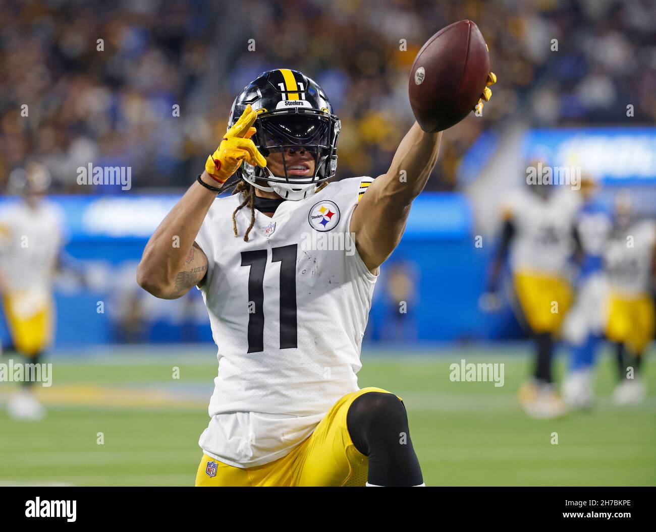 Chase Claypool of the Pittsburgh Steelers in action during the