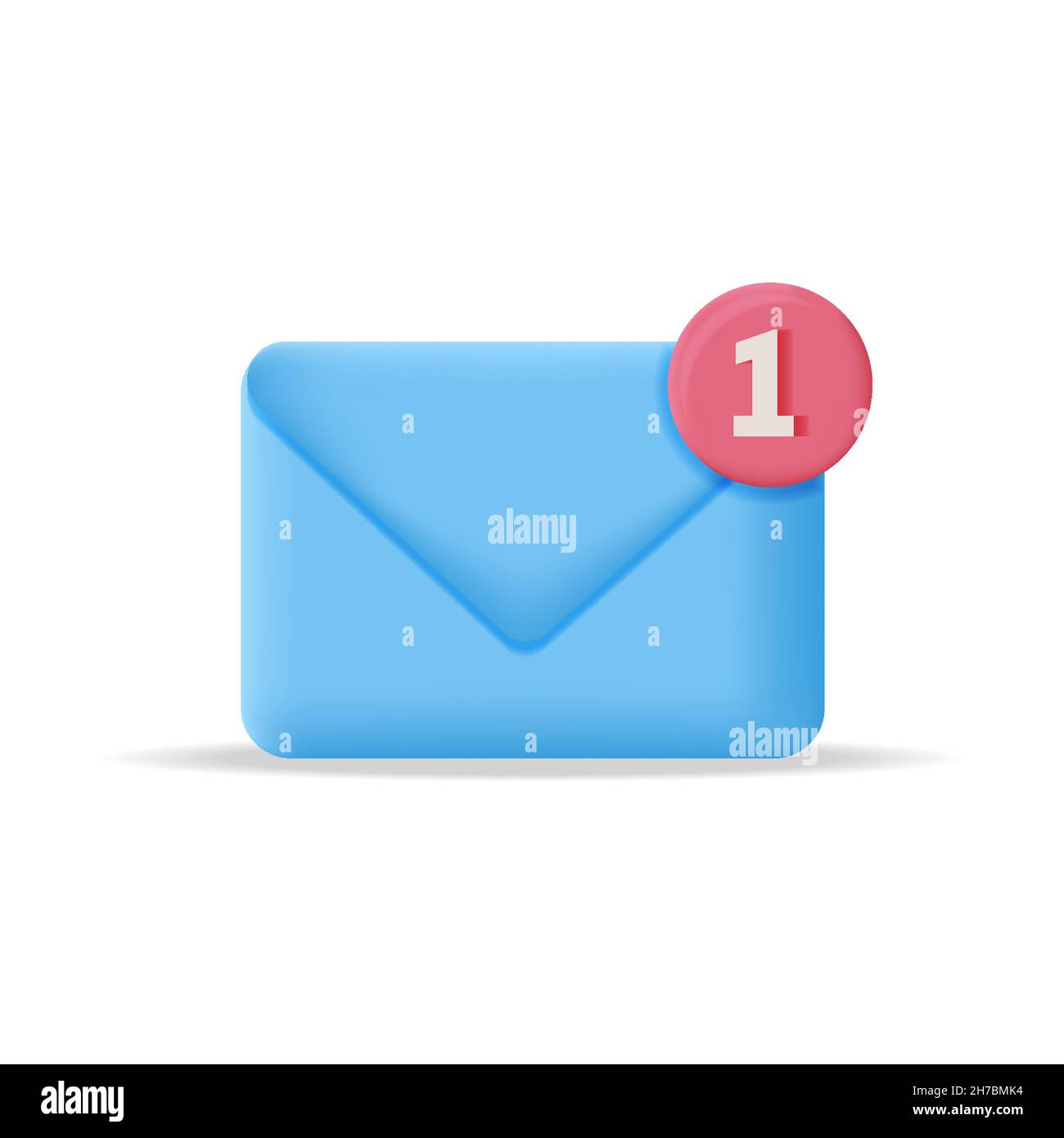 new email notification 3d icon. 3d realistic email icon. 3d vector email Stock Vector