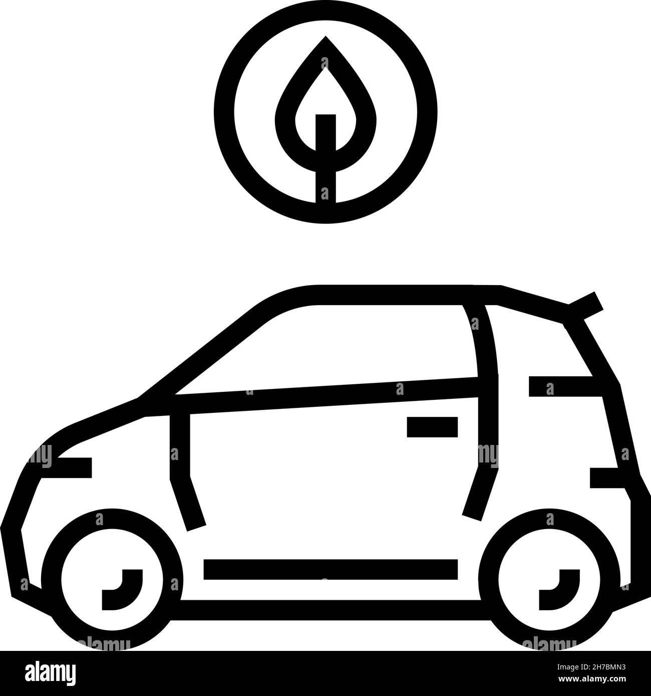 eco car transport line icon vector illustration Stock Vector Image ...