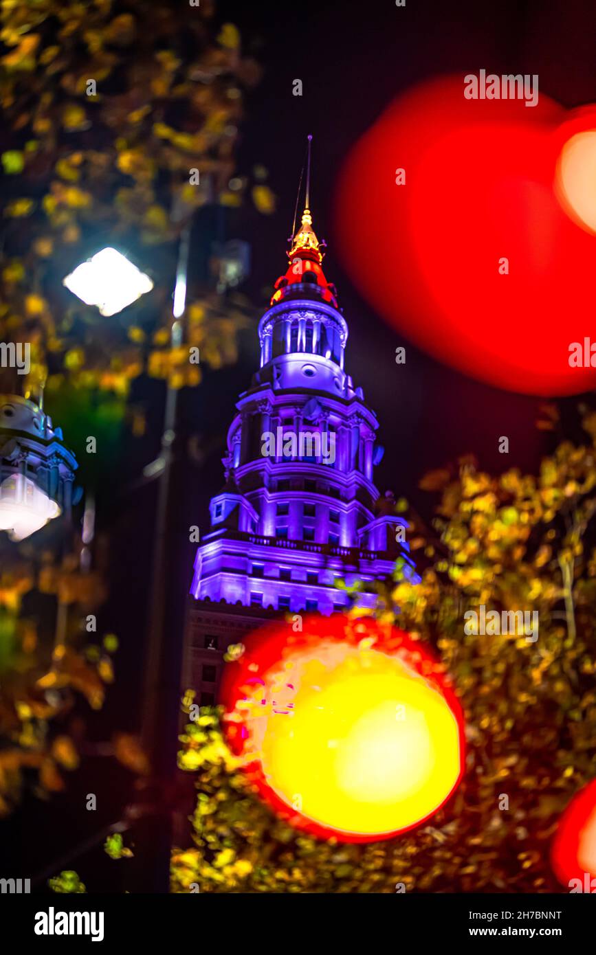 Cleveland Public Square Christmas Lights Stock Photo