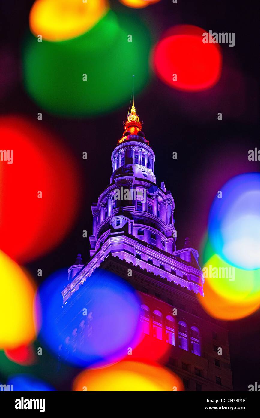 Cleveland Public Square Christmas Lights Stock Photo Alamy