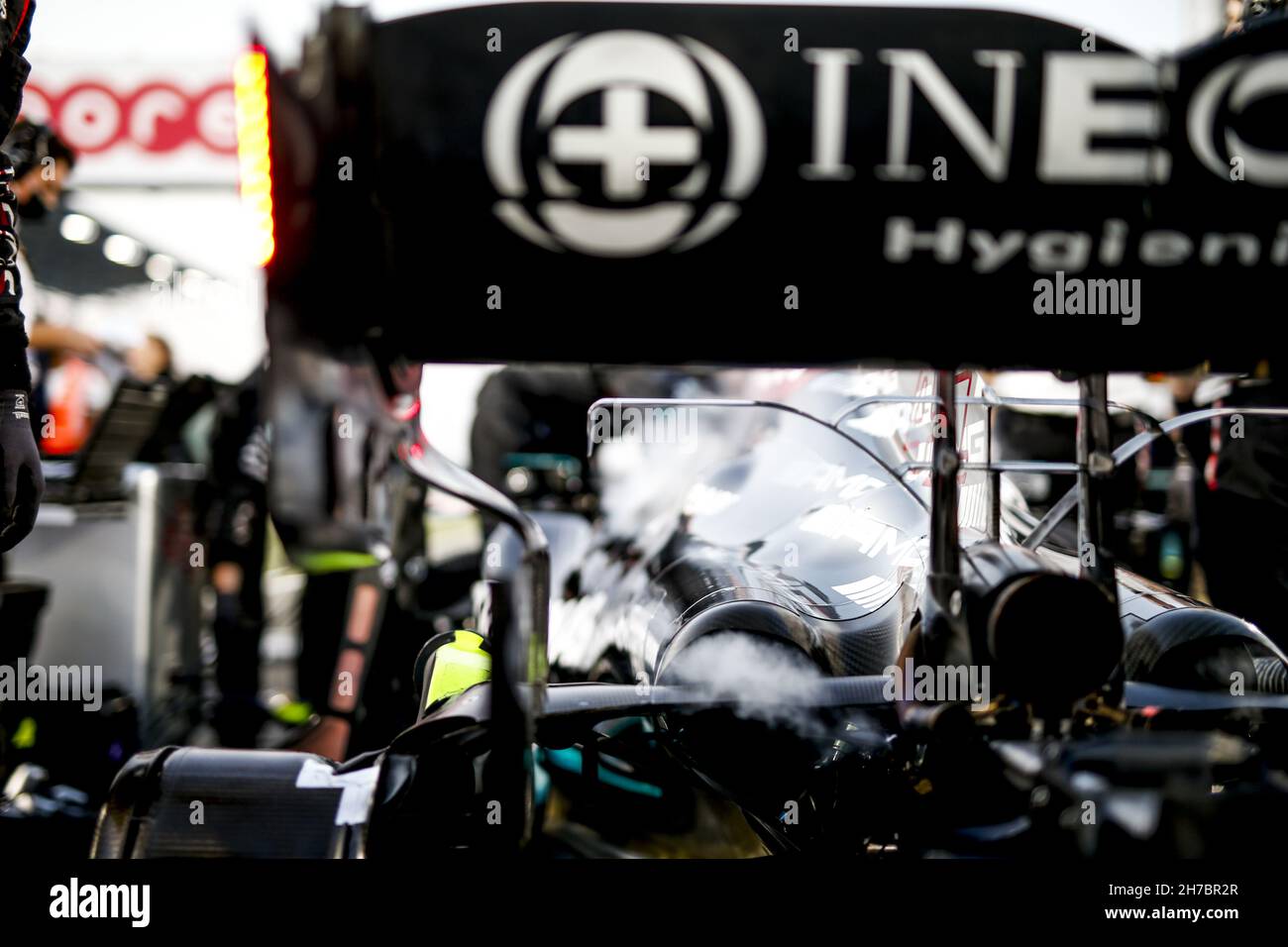 Mercedes AMG F1 GP W12 E Performance, mechanical detail during the Formula 1 Ooredoo Qatar Grand Prix 2021, 20th round of the 2021 FIA Formula One World Championship from November 19 to 21, 2021 on the Losail International Circuit, in Lusail, Qatar - Photo: Dppi/DPPI/LiveMedia Stock Photo