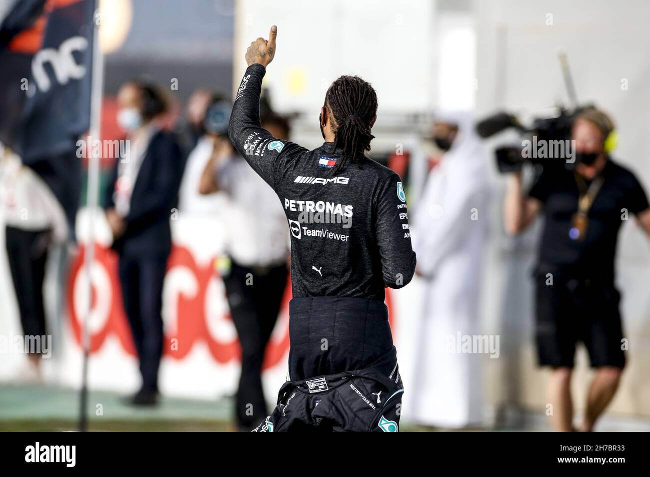 HAMILTON Lewis (gbr), Mercedes AMG F1 GP W12 E Performance, portrait during the Formula 1 Ooredoo Qatar Grand Prix 2021, 20th round of the 2021 FIA Formula One World Championship from November 19 to 21, 2021 on the Losail International Circuit, in Lusail, Qatar - Photo: Dppi/DPPI/LiveMedia Stock Photo