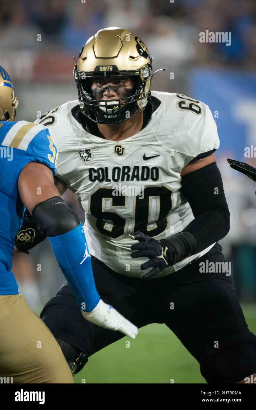 Colorado Buffaloes offensive lineman Jake Wiley (60) in action during