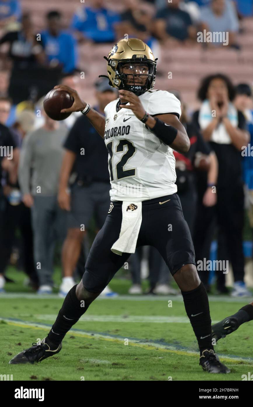 Colorado Buffaloes quarterback Brendon Lewis (12) sets to Colorado Buffaloes quarterback Brendon Lewis (12) sets to