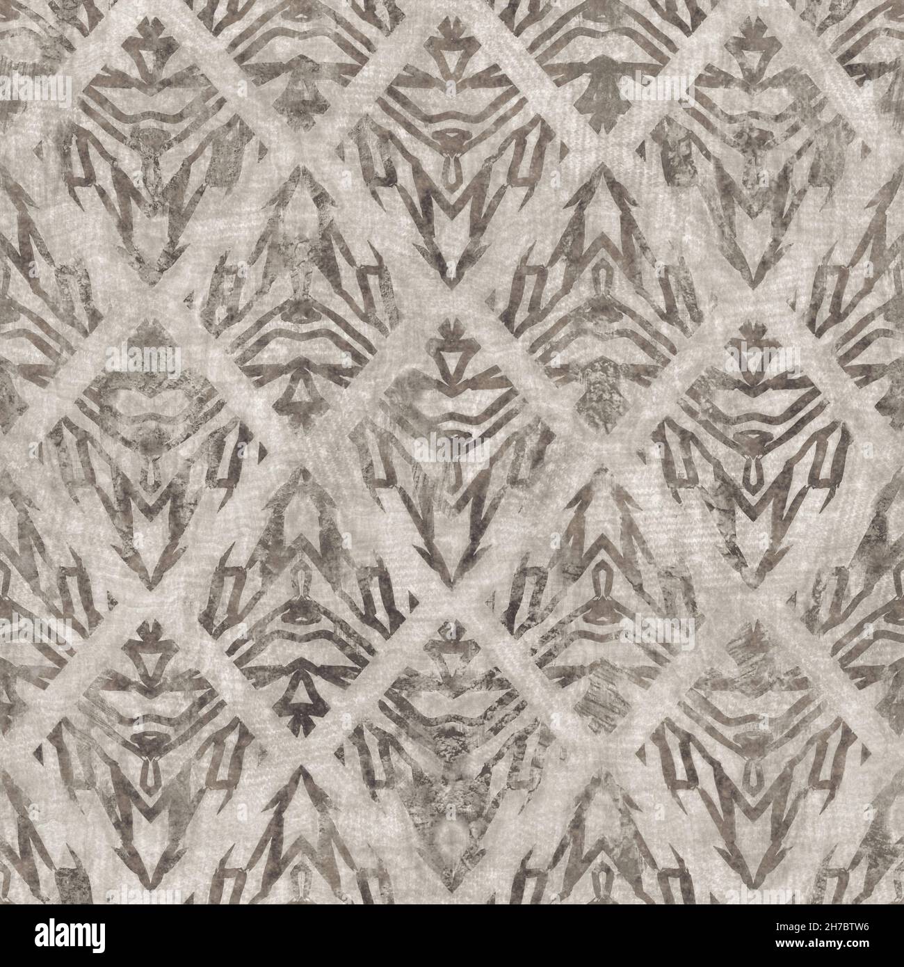 Seamless tan brown grungy tribal neutral rug motif surface pattern ...