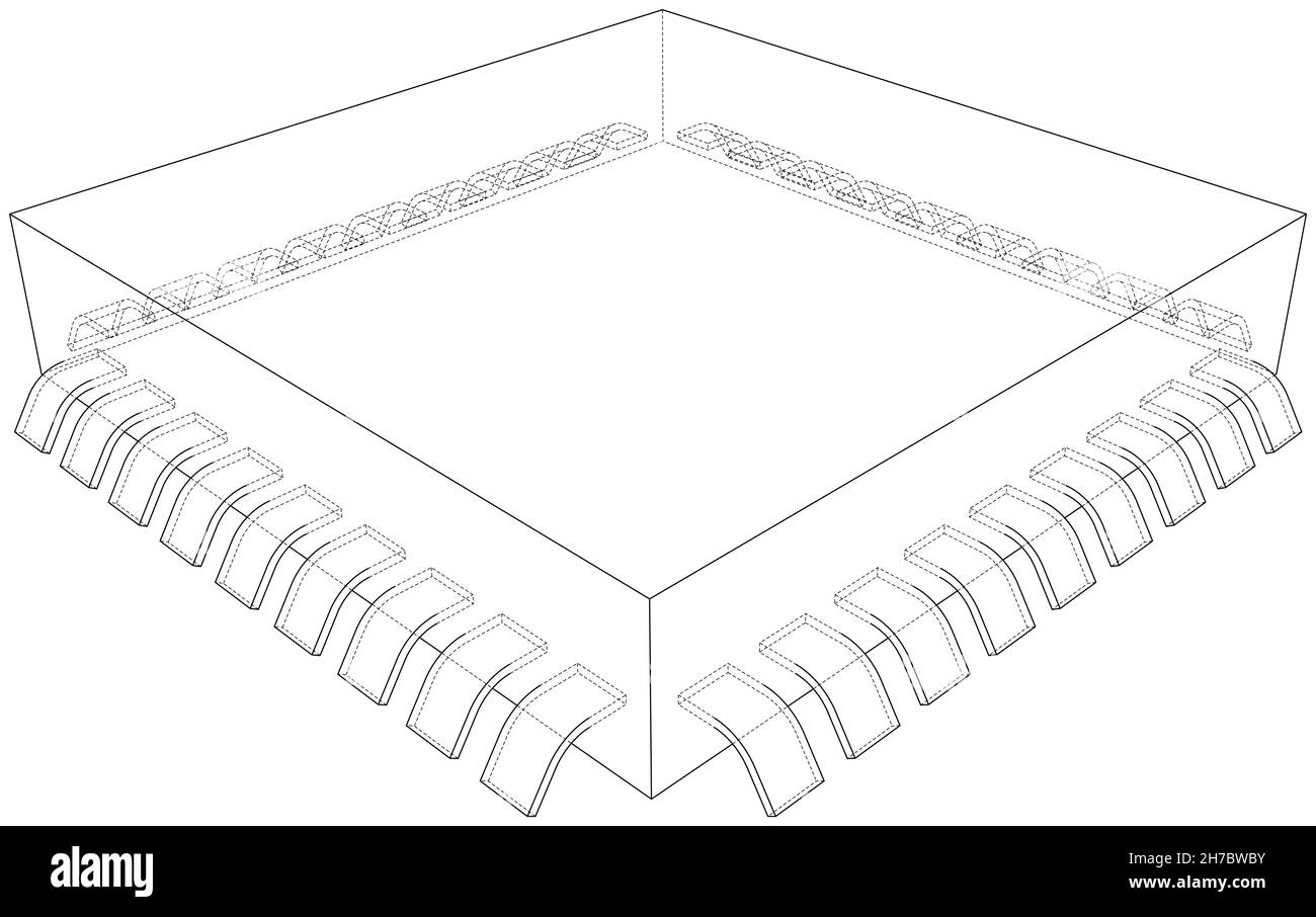 3D microchip. 3d illustration Stock Photo