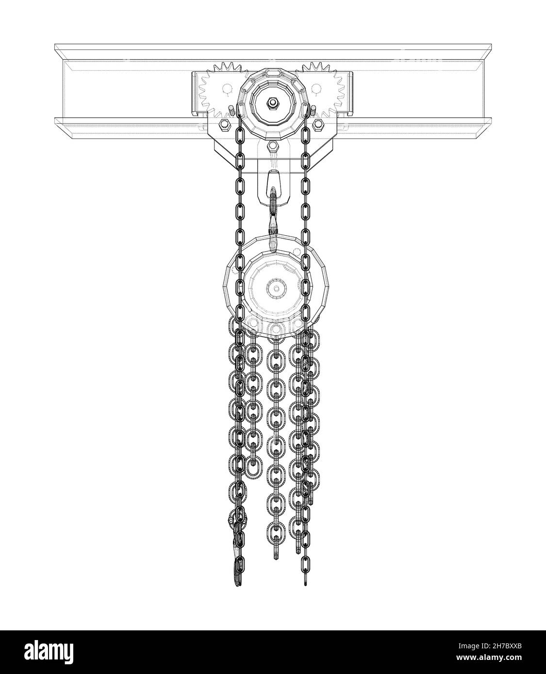 A Hoist on the beam. 3d illustration Stock Photo Alamy