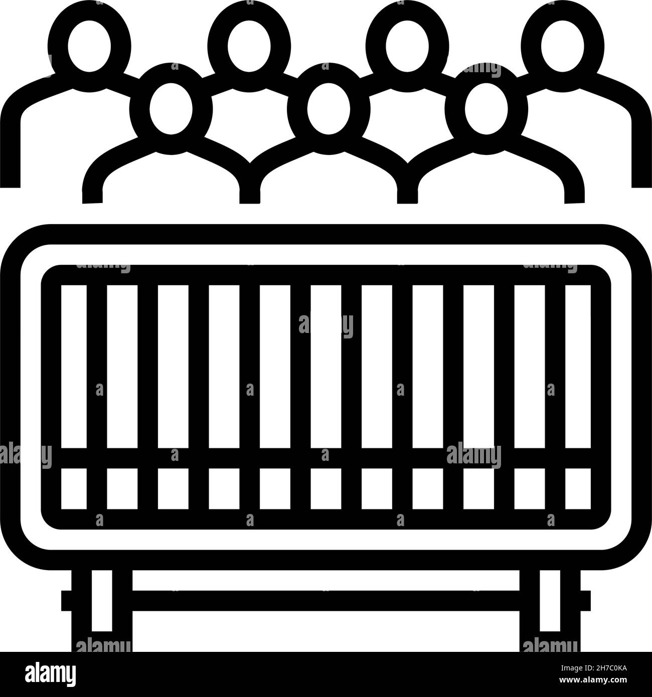 road blocking for parade line icon vector illustration Stock Vector ...