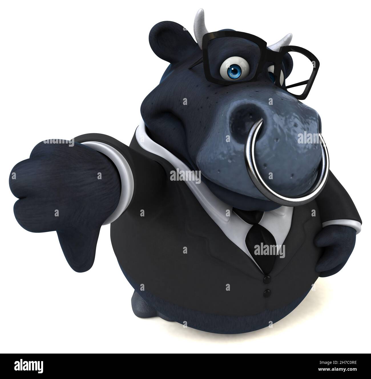 Fun bull - 3D Illustration Stock Photo