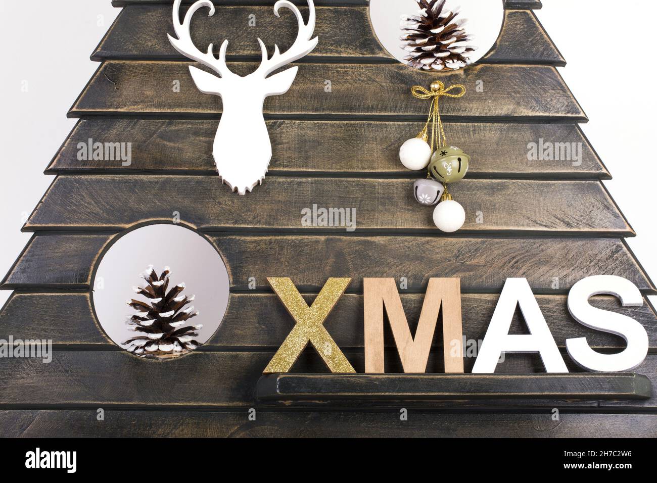 Decorative wooden Christmas tree Stock Photo - Alamy