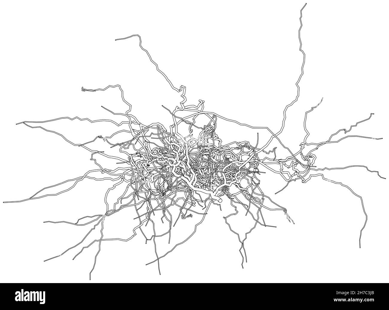 Outline a dried shrub without leaves Stock Photo - Alamy