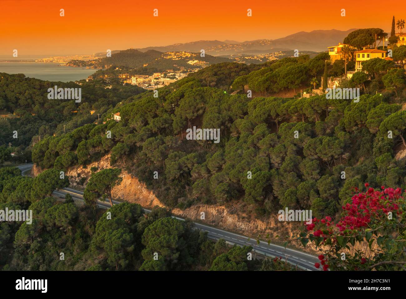ROUTE GI682 COAST ROAD LLORET DE MAR COSTA BRAVA GERONA CATALONIA SPAIN Stock Photo Alamy