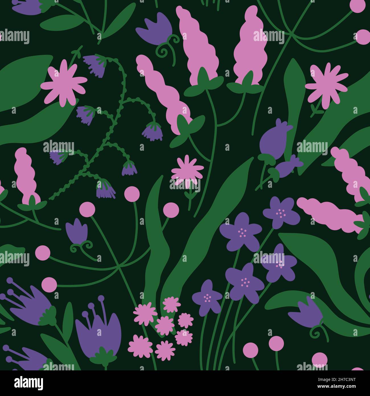 Geometric floral seamless pattern with flower for wallpaper and fabrics ...