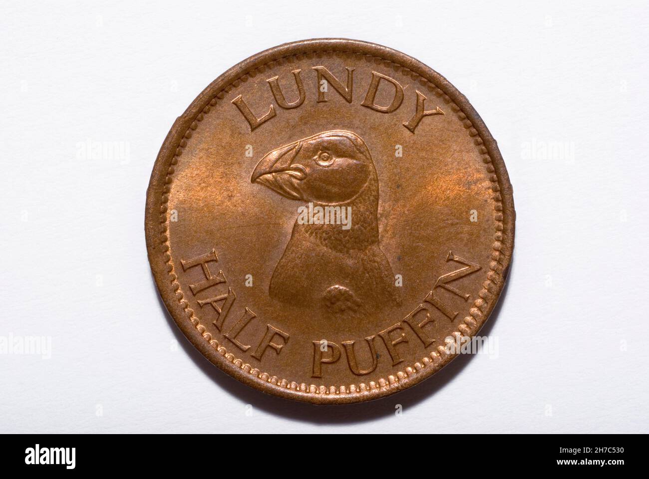 Island of Lundy Half Puffin Coin 1929 Stock Photo