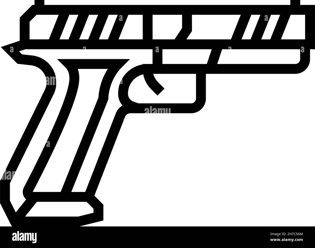 centerfire pistol line icon vector illustration Stock Vector Image ...