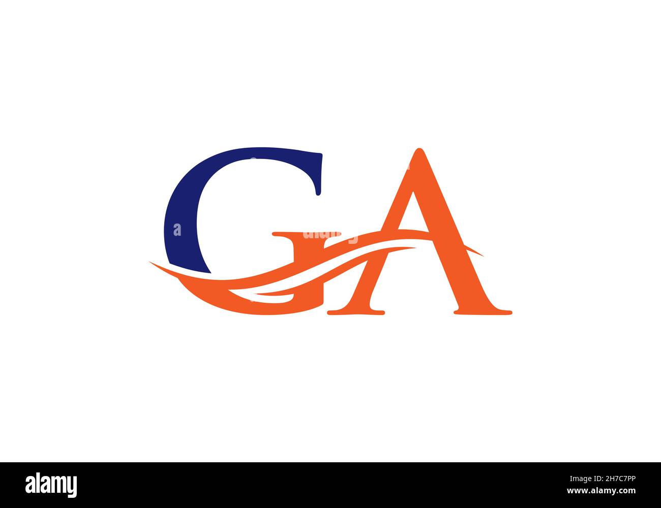 GA Letter Linked Logo for business and company identity. Initial Letter