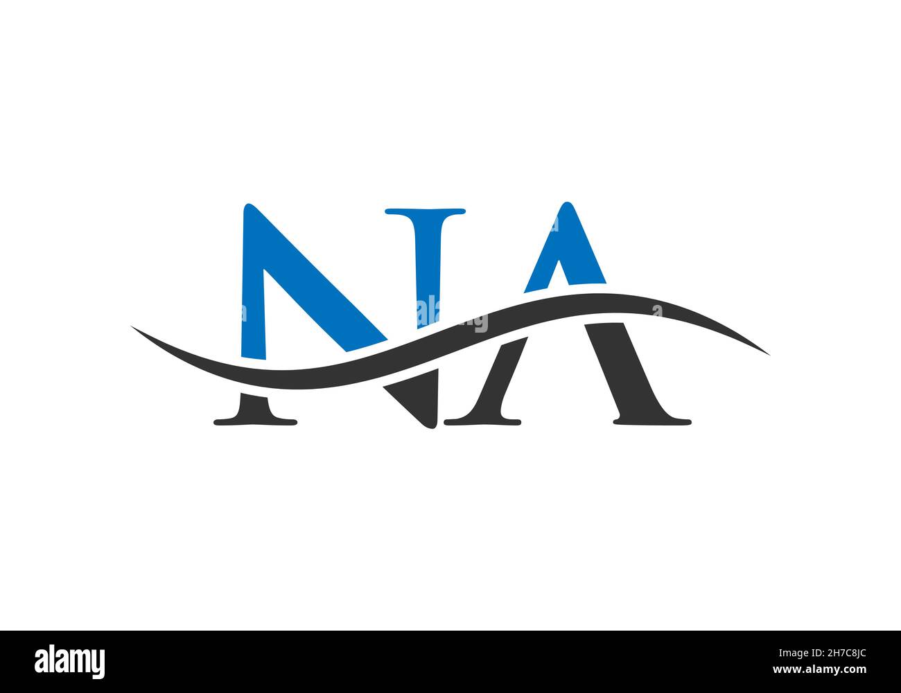 NA Logo design vector. Swoosh letter NA logo design. Initial NA ...