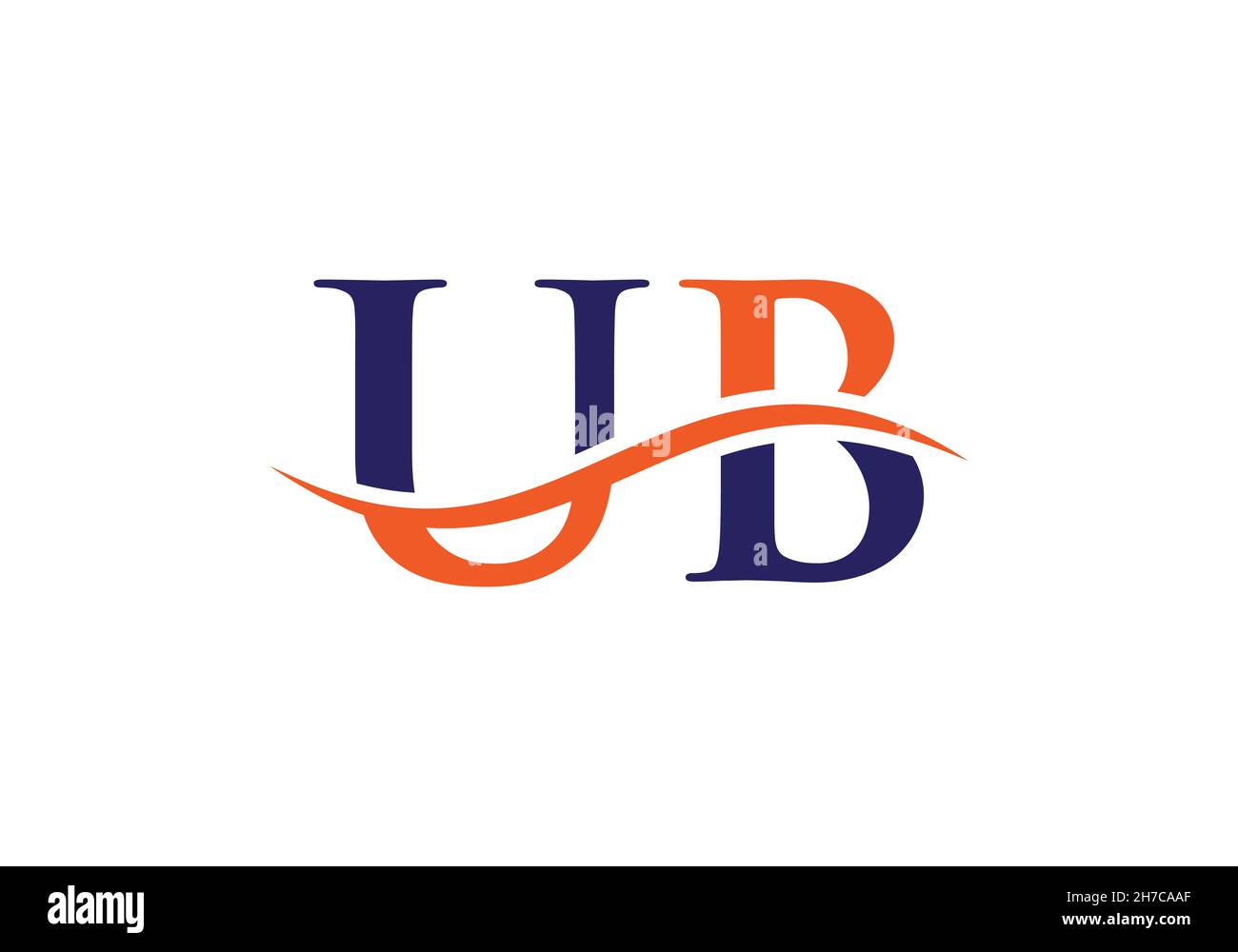 UB logo design. Initial UB letter logo vector. Swoosh letter UB logo ...