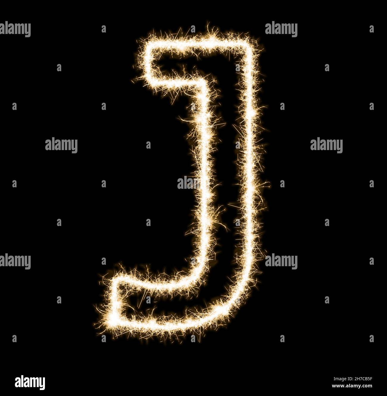 Letter J Made out of sparkles, isolated on black Stock Photo Alamy