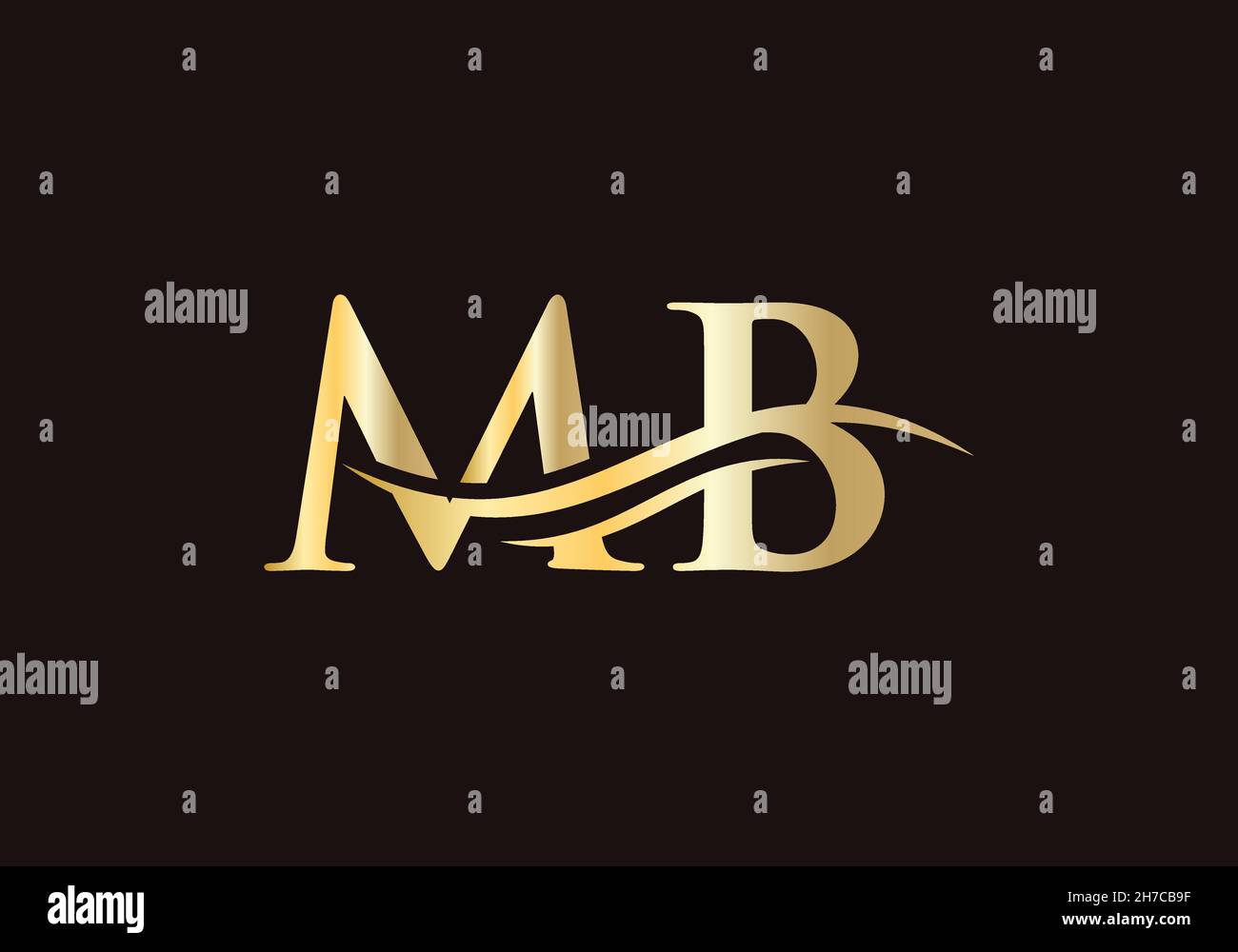 MB logo. Monogram letter MB logo design Vector. MB letter logo design with modern trendy Stock Vector