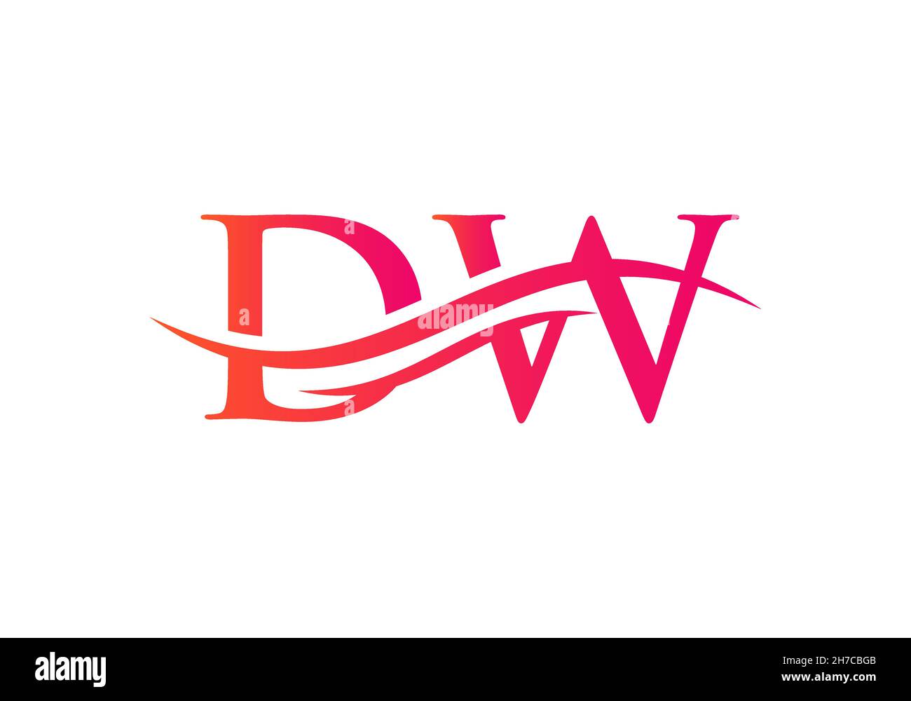 Modern DW Logo Design for business and company identity. Creative DW letter with luxury concept Stock Vector