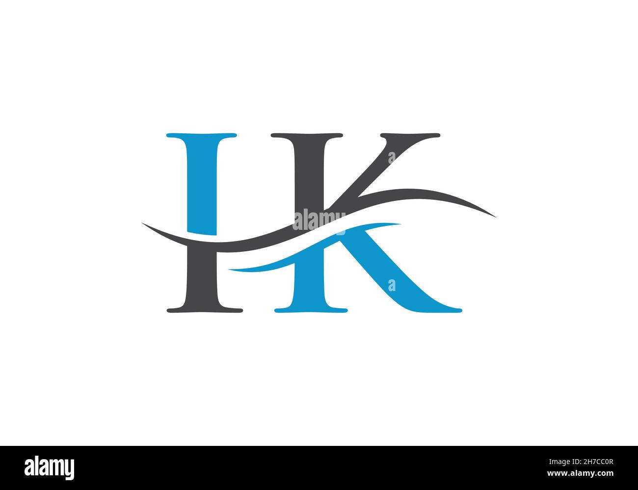 IK logo. Monogram letter IK logo design Vector. IK letter logo design with modern trendy Stock Vector