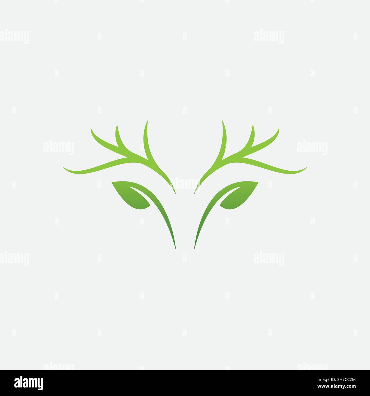 vector design, logo created from head deer with leaf logo concept. Stock Vector