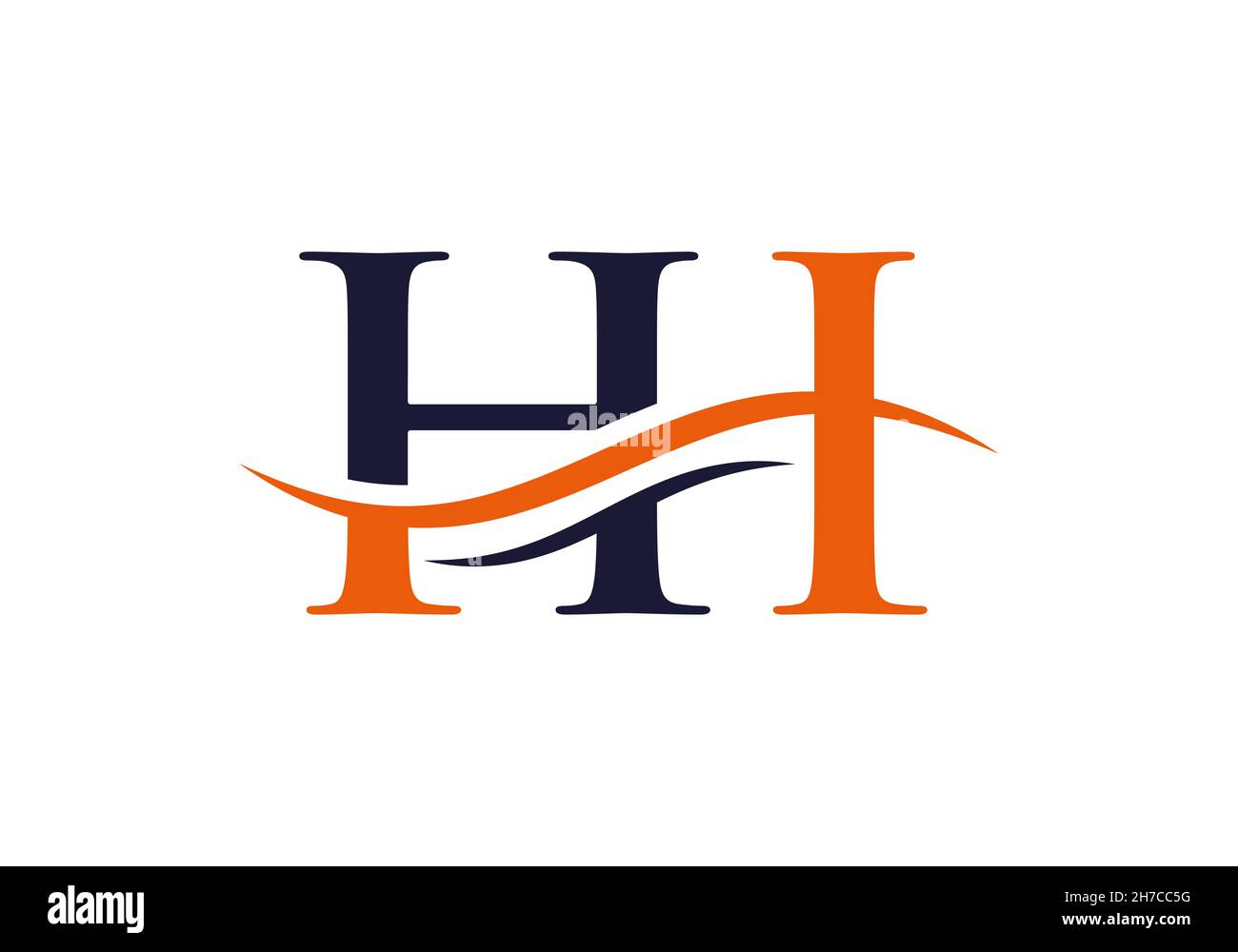 Initial linked letter HI logo design. Modern letter HI logo design ...